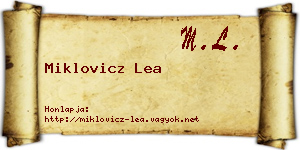 Miklovicz Lea névjegykártya
